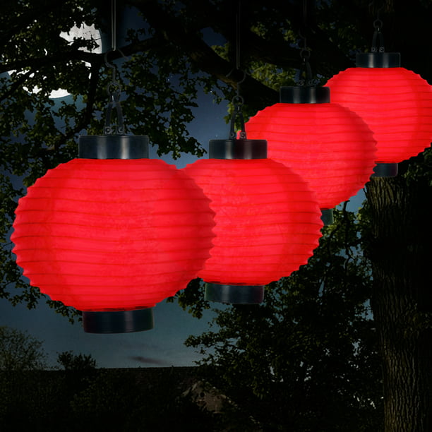 Pure Garden Outdoor Solar Chinese, Outdoor Solar Chinese Lanterns