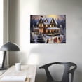 thumbnail image 3 of Leisuo  Christmas Lighted Canvas Print - Winter Scene Wall Art with a Victorian House in a Snowy Setting - LED Lights in the Christmas Trees Light Up - 16" X 12", 3 of 4
