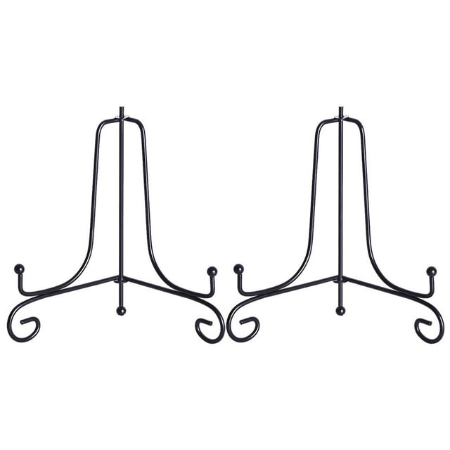 2pcs Wrought Iron Plate Display Stand Desktop Photo Holder Crafts Easel for Home Shop 8 Inch