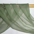 thumbnail image 6 of BalsaCircle Dusty Sage Green 18 feet Sheer Organza Curtain Panel Backdrop Drape Window, 6 of 8