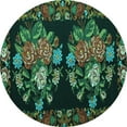 thumbnail image 1 of Ahgly Company Indoor Round Medallion Turquoise Blue French Area Rugs, 3' Round, 1 of 4