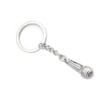 thumbnail image 3 of Microphone Pendant Keyring Creative Metal Keychain Cool Car Keyring Handbag Phone Pendant Creative Gift (Silver), 3 of 8