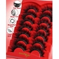 thumbnail image 4 of Strip Lashes That Look Like Lash Clusters 12-20mm Fluffy 80D Volume False Eyelashes Wispy Soft Curly Eye Lashes 7 Pairs Waterproof Faux Mink Lashes Big Personality Red Box Lashes, 4 of 11