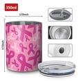 thumbnail image 4 of 12oz Coffee Tumblers Pink Breast Cancer Stainless Steel Vacuum Insulated Travel Tumbler Coffee Cups Mug with Lid and Straw with Cleaning Brush for Cold & Hot Drinks, 4 of 5