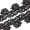 Black, variant on Embroidered Lace Trim 4" Leaf Floral Corded Sequin Embroidery On Sheer Polyester Scalloped Mesh - Navy Blue (4.5 Meters, 1 Pack)
