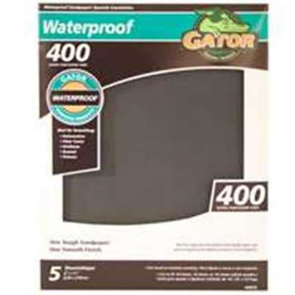 Ali Industries 4472 Gator 9 x 11 In. Waterproof Garnet Sandpaper 400 Grit 5 Pack