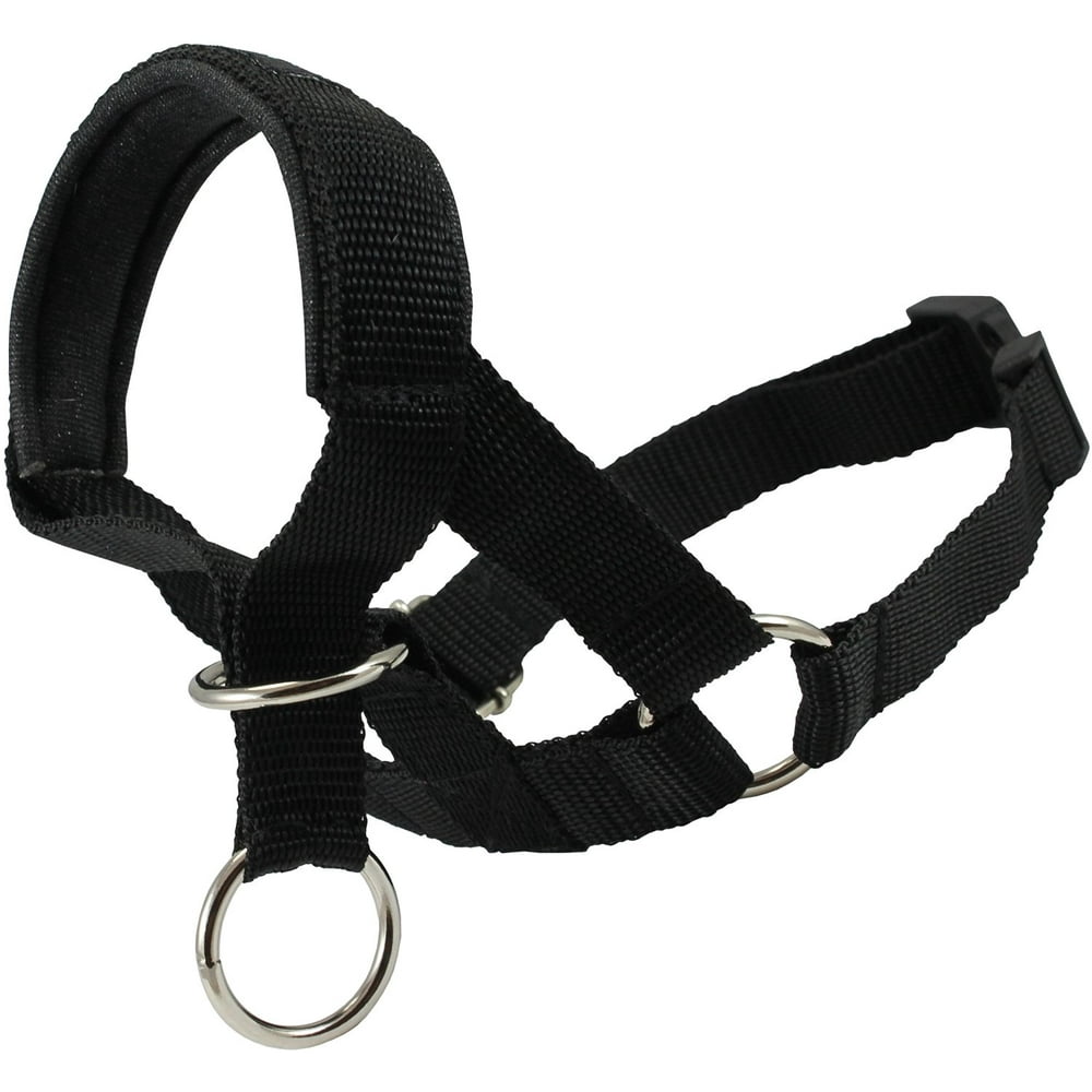 Dog Head Collar Halter Black 6 Sizes (L 10.25"12.25" Snout) Walmart