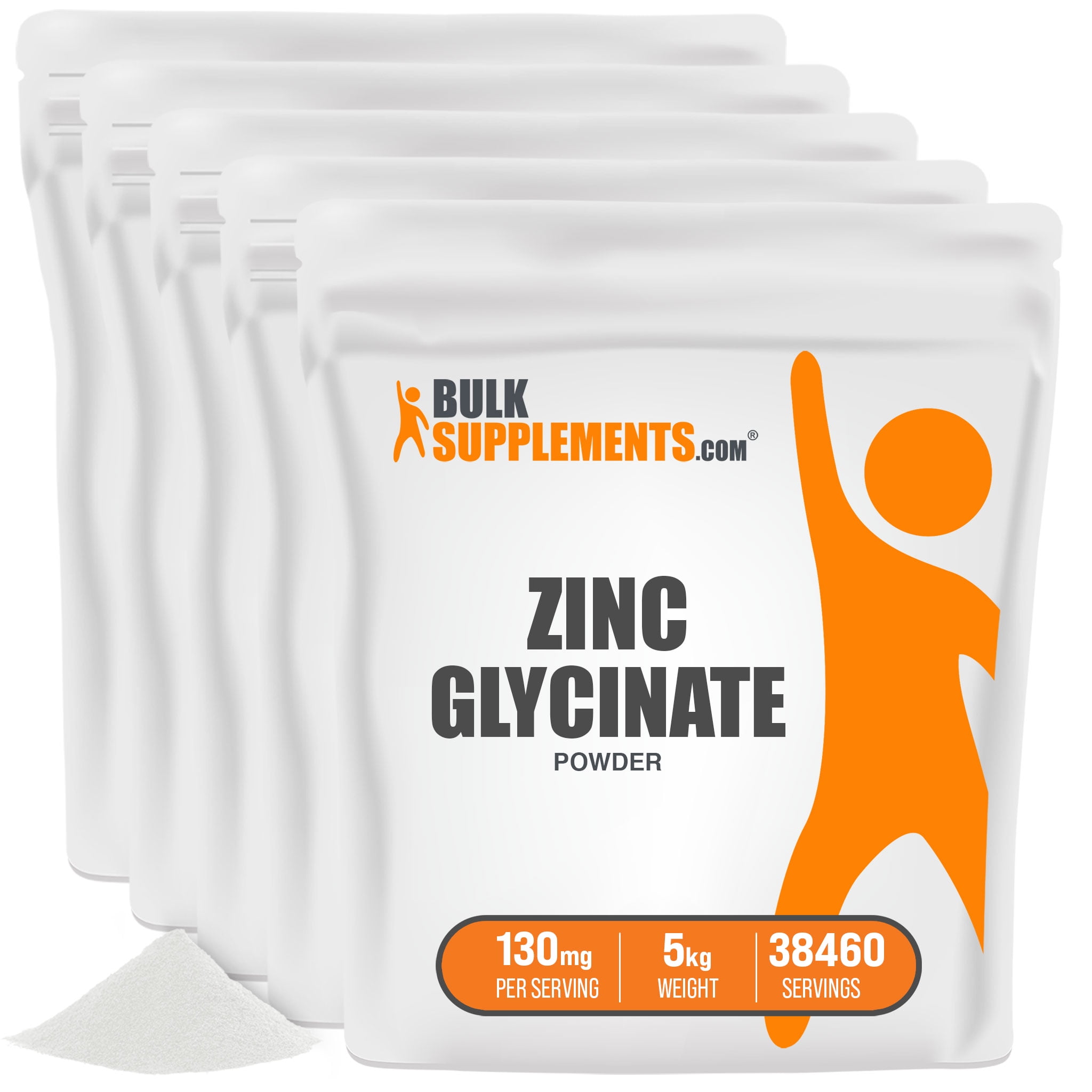 Zinc Glycinate Powder, 130mg Heart, Oral