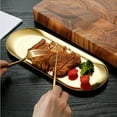 thumbnail image 4 of Silver Gold Creative Dining Plate Dessert Tray Towel Tray Jewelry Tray Multi Size Oval Storage Food Sundry Rust Proof, 4 of 9