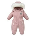 thumbnail image 4 of CAIVO Boys Winter Thermal Romper Jumpsuit Baby Snowsuit Onesie Jumpsuit Warm Thick Padded Coverall For Toddler Kids Birthday Long Sleeve One-Pieces, 4 of 5