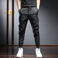 thumbnail image 5 of Pantalones casuales de verano para hombre, de seda fina, de secado rápido, de algodón clásico, ajustados, en oferta, largos, holgados, nuevos, anchos, para hombre, 5 of 5