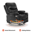 thumbnail image 2 of MCombo Power Recliner, Electric Swivel Glider Rocker Recliner Chair for Nursery with Vibration and Heat, USB Ports, Cup Holders and Pockets, Faux Leather 7785, 2 of 6
