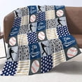thumbnail image 5 of Baseball Blanket 50"x60"Baseball Fannel Fleece Plush Blanket for Couch Bed Sofa Home Decor Gifts for Boys Kids Adult Teen Sport Fans Blue, 5 of 6