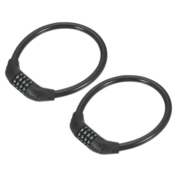 Uxcell Bike Lock Cable, Resettable Combination Security Cable Lock Self Coiling Cable Lock Bike Bicycle Lock Combination Lock Black