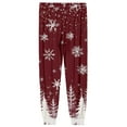 thumbnail image 5 of Fabrcox Christmas Mens Slim Fit Pajamas Bottoms Tree Snowflake Reindeer Printed Loose Fit Lounge Bottoms Casual Baggy Comfy Loose Sleepwear Pj Pants, Wine XL, 5 of 6