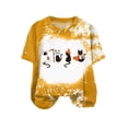 thumbnail image 5 of Mnuaqn Womens Bleached Sublimation Blanks Shirts Leopard Graphic Tees Tops Short Sleeve Polyester Tshirts Cute Items Clothes Yellow,Size XL, 5 of 5