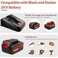 thumbnail image 4 of 6.0Ah High-capacity Replacement Batteries for Black and Decker 20V Battery with 20 Volt Charger PCC692L, 2 Packs Batteries and Charger Combo Compatible with Black and Decker 20V Lithium Battery, 4 of 5