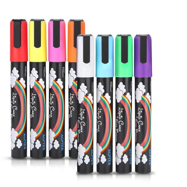 Marcadores Fluorescentes AGPTEK Juego de 8 Colores con Punta de 6 mm
