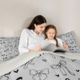thumbnail image 5 of Manfei Coquette Bowknot 7pcs Queen Bedding,Cute Black Bow Bedding Comforter Set Queen,Light Gray Reversible, 5 of 7