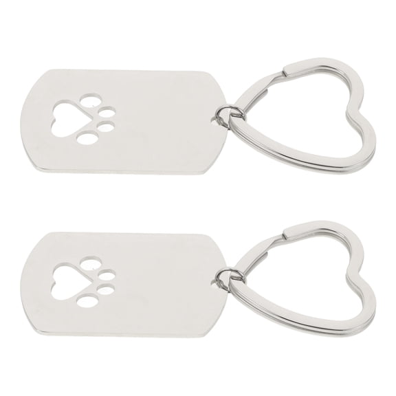 2pcs Dog Paw Keychain Cremation Keyring Jewelry Urn Memorial Ash Holder With Paw Print Stainless Steel Keepsake For Dog Cat Pet Ashes