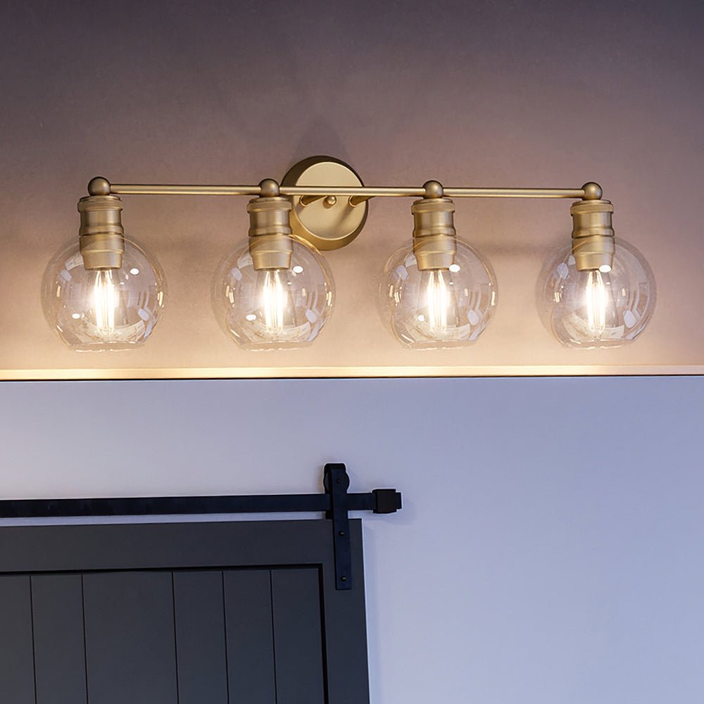 Luxury Vintage Bath Light, 10.875H x 33.5W, with Americana Style, Olde Brass, UHP4173 by Urban Ambiance