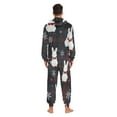 thumbnail image 7 of Black Red Plaids White Rabbits Christmas Adult's Hoodie Onesie Jumpsuit One-Piece Pajamas with Zipper Unisex for Holiday S, 7 of 7