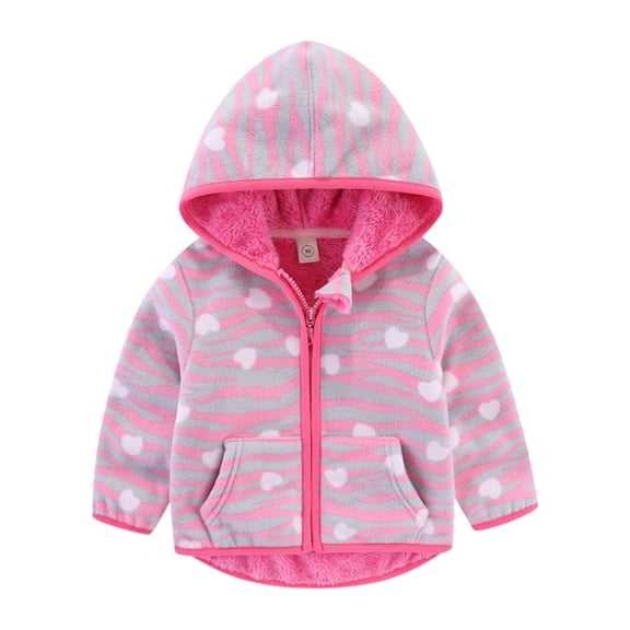 Vedolay Toddler Kids Winter Jackets Hooded Zipper Thicken Windproof Warm Outwear Snowsuit Hot Pink,90