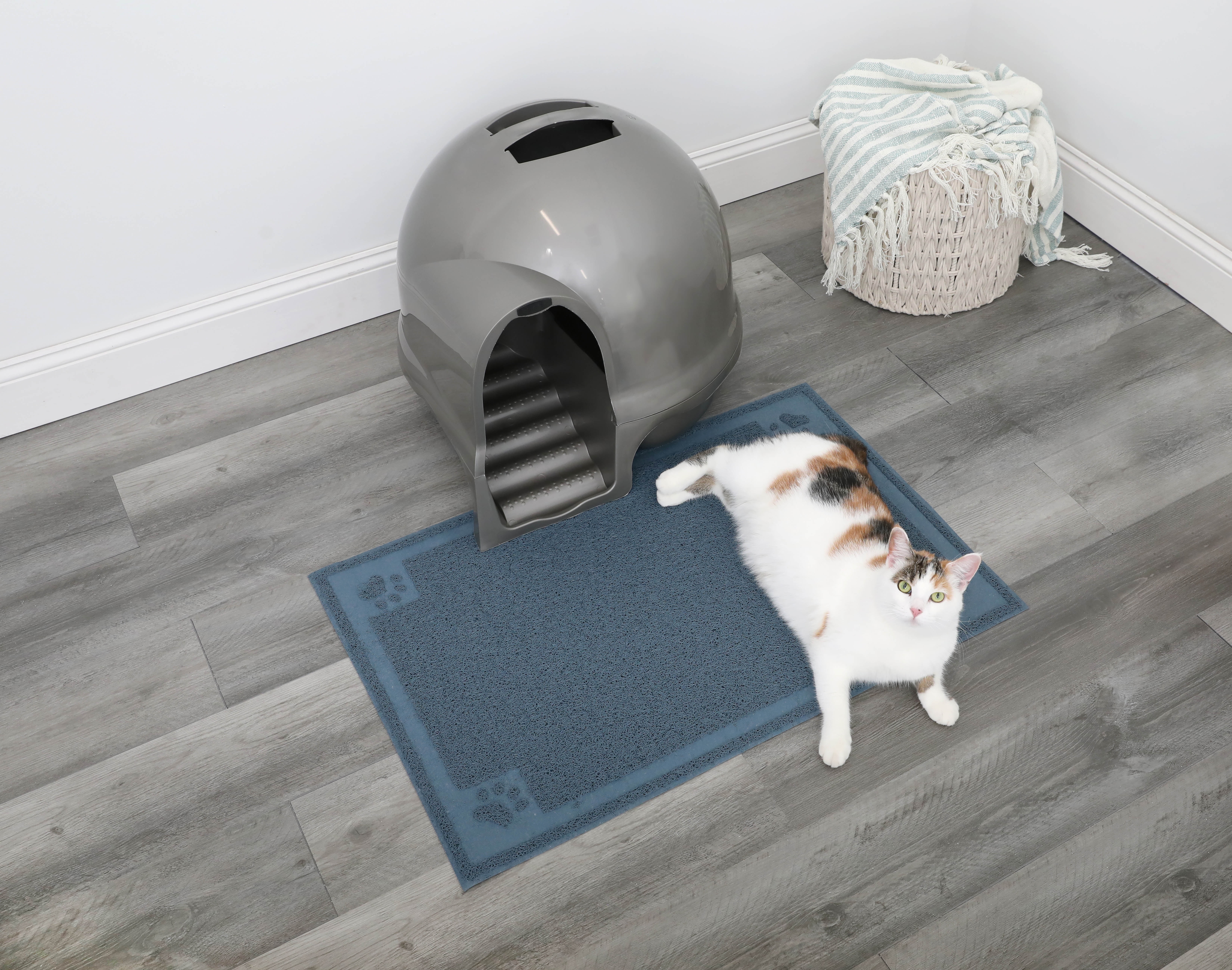 Petmate Booda Clean Step Cat Litter Box Dome, Brushed Nickel