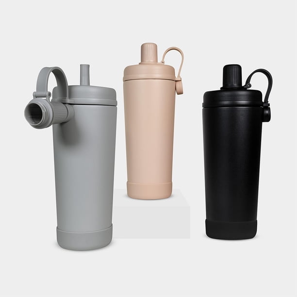 Paquete con 10 piezas de Termo Popote Magnético, gris 7.7 x 27