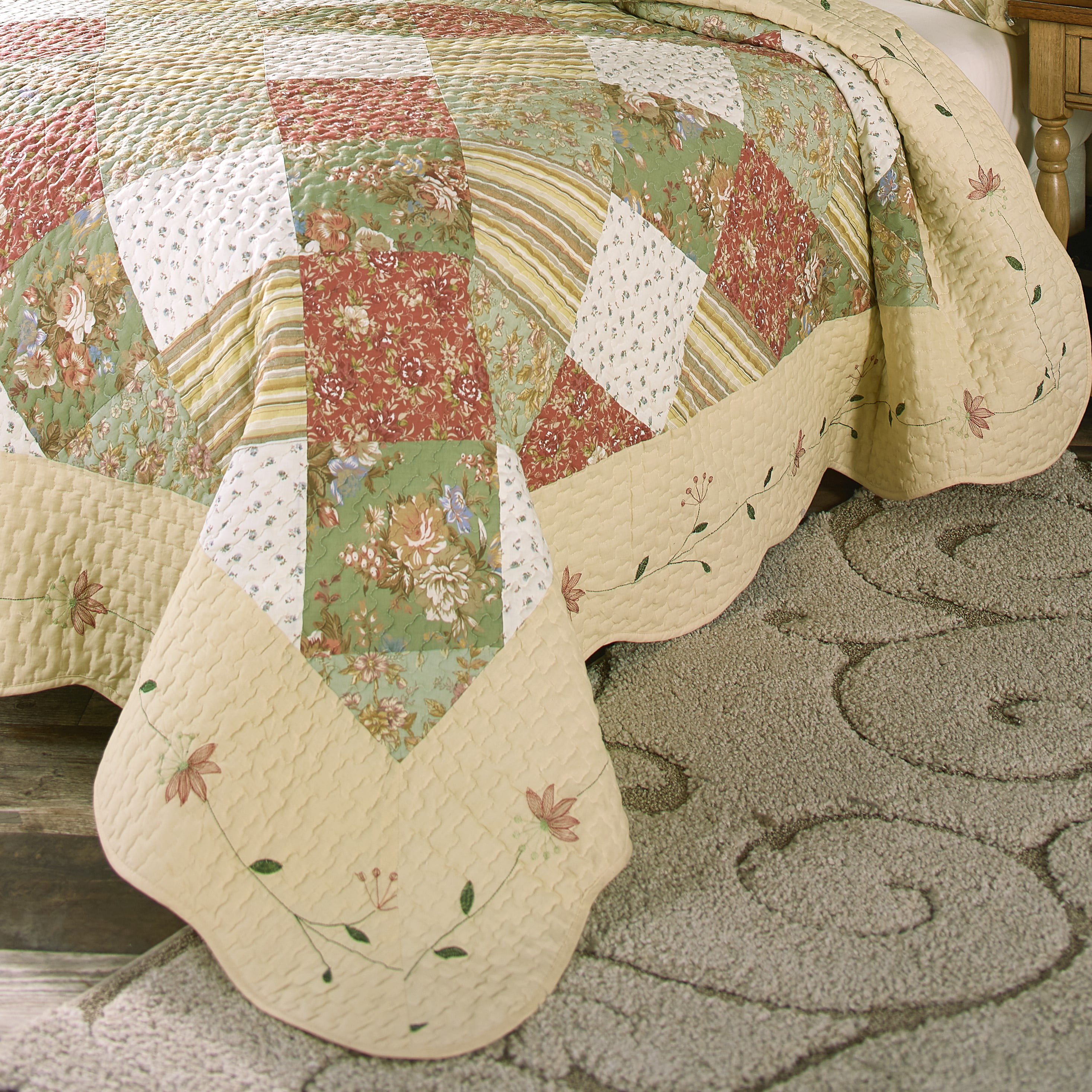 Details about   BEAUTIFUL VTG PUFFY QUILTED NEEDLEWORK BUFFALO  WITH HOOP FRAME~FREE SHIPPING~ 