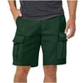 thumbnail image 5 of Erwazi Men's Solid Color Elastic Waist Cargo Shorts Casual Sraight Leg Work Shorts with Multi Pockets, 5 of 5