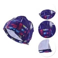thumbnail image 3 of Unique Bargains 1 Pc Elasticity Word Pattern Swim Cap 5.91"x8.27" Blue, 3 of 6