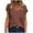 Brown, variant on Women's Casual Loose Blouse with V-Neck, Polka Dot Print Short Sleeve T-Shirt, Comfortable and Stylish for Everyday Wear, Lightweight and Breathable Summer Top, Available in Multiple Sizes
