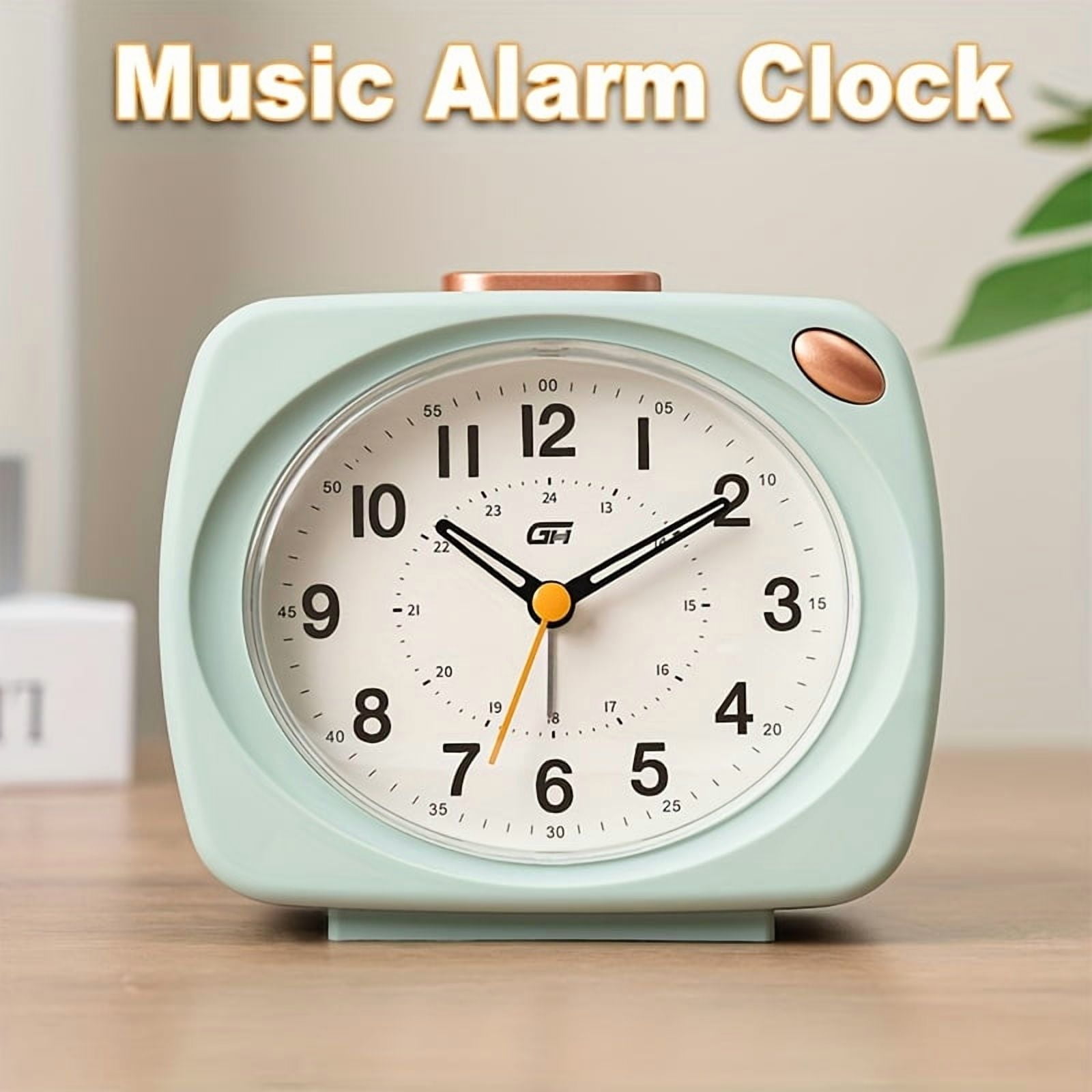 Silent modern bedroom alarm clock with snooze and night light functions | Perfect for bedside, office, or dorm use - a student essential, uses 1 battery (battery not included).
