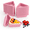 PINK, variant on 3 Pack Pink Reusable Triangular Food Storage Containers with Snap-Tight Lids for 6-8 inch Pie Slices