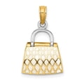 thumbnail image 4 of 14k Two-Tone Gold Red and White Enameled Purse Pendant, 4 of 5