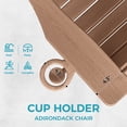 thumbnail image 4 of Ciokea Wood Adirondack Chairs Set of 2 Outdoor Folding Patio Chairs Fire Pit with Cup Holder Porch Garden Brown, 4 of 9
