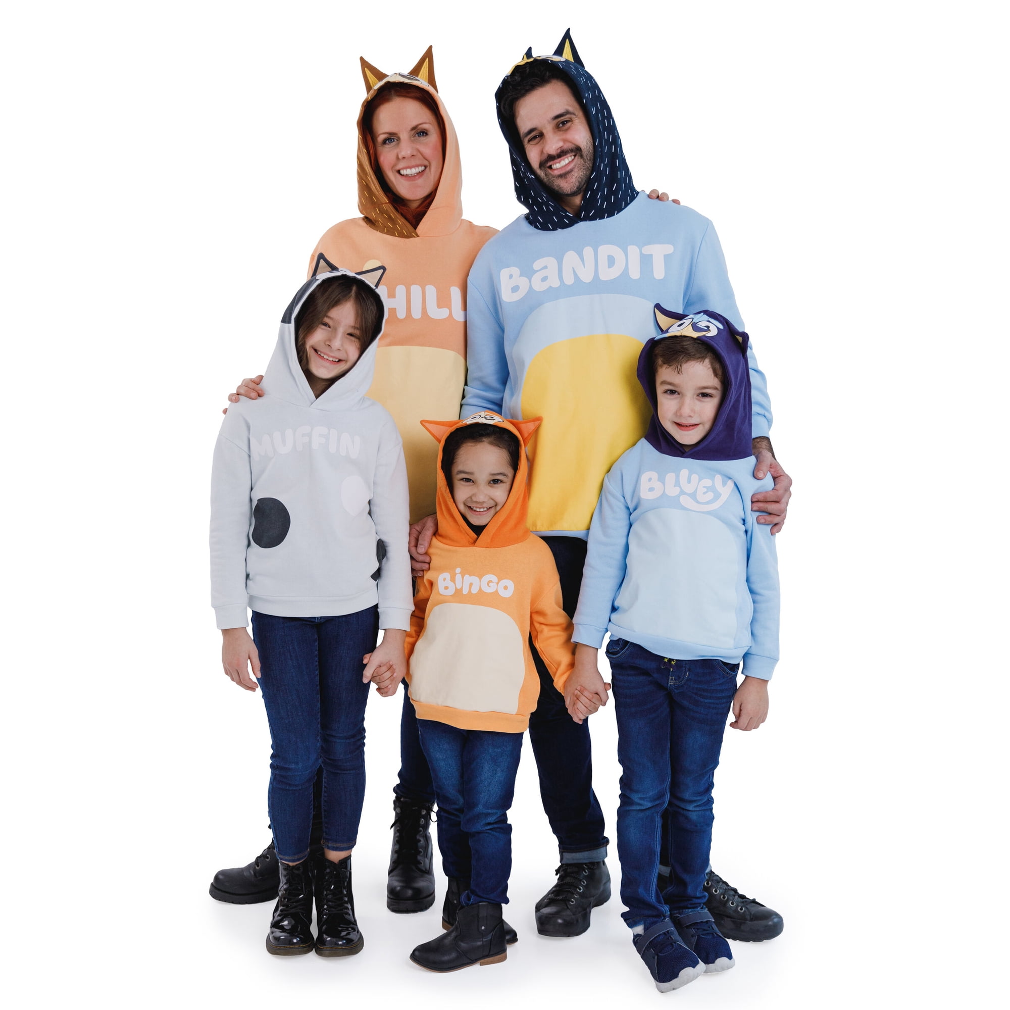 Bluey Little Kids Boy or Girl Cosplay Fleece Hooded Sweatshirt Bingo Orange