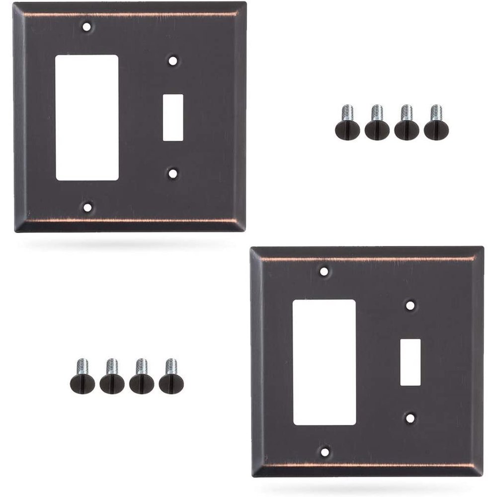 Sleeklighting 2 Pack Decorative Oil Rubbed Bronze Outlet Covers