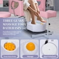 thumbnail image 4 of Pedicure Chair No Plumbing, 360° Swivel Hydraulic Adjustable Reclining Station with Massage Foot Bath & Footrest for Nail Tech, Spa, Salon (Pink), 4 of 9