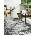 thumbnail image 3 of Unique Loom Outdoor Modern Collection Area Rug - Nephele (7' 10" Square Black and White), 3 of 10