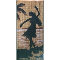 Vauluxe Vintage Brown Hula Girl Art Sheer 36 x 79 Inch Curtains 125 Strands