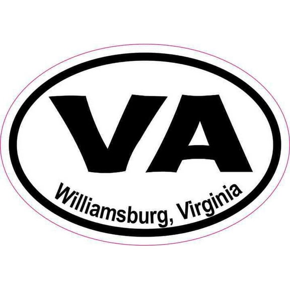 3in x 2in Oval VA Williamsburg Virginia Sticker Vinyl Car Decal Stickers