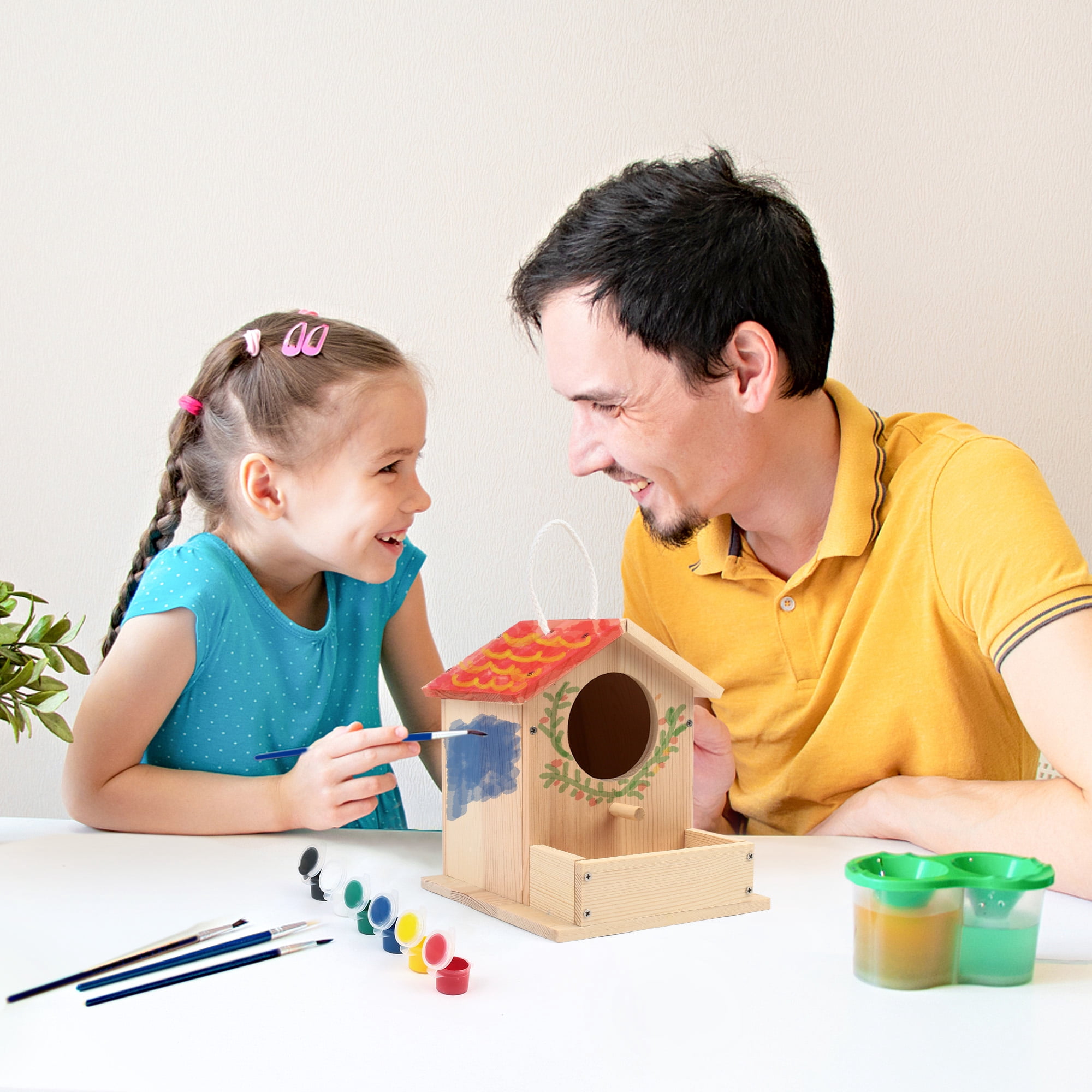 LotFancy Bird House Kit, 2 Pack, DIY Wooden Birdhouse Kits for Kids and Adults to Build and Paint