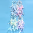thumbnail image 2 of Dream Catcher Double Circles with Lights Feather Home Decoration Ornament, 2 of 13