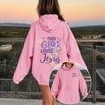 thumbnail image 2 of VeFlora Christian Jesus Hoodies for Girl, Long Sleeve Sweatshirt, Oversized Preppy Bible Verse Faith Graphic Sweatshirts(Pink/3-4 Years), 2 of 4