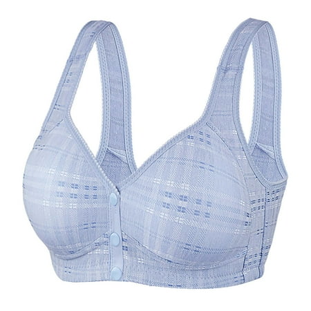 

Summer Savings Clearance 2023! KBODIU Everyday Bras for Women Plus Size Comfort Bras Ultimate Comfort Lift Wirefree Bra Sexy Lace Front Button Shaping Cup Shoulder Strap Extra-Elastic Bras Blue