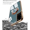 thumbnail image 2 of Designed for Samsung Galaxy S21 Ultra 5G Case 6.8 in 2021, Soft Silicone TPU Edge Plating Finger Ring Holder Kickstand Shockproof Protective Bumper Cover Cases - Gray, 2 of 7