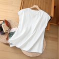 thumbnail image 3 of Gbobgt Women's Linen Tank Tops Sleeveless V Neck Casual Loose Fit Breathable Lightweight Summer Tops White XL, 3 of 4