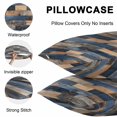 thumbnail image 5 of Throw Pillow Covers 26x26 Inch Set of 2, Navy Blue Brown Wood Waterproof Outdoor Pillow Covers, Farmhouse Vintage Wooden Decorative Cushion Pillowcases for Couch, Sofa, Bed, Garden, Patio, 5 of 9